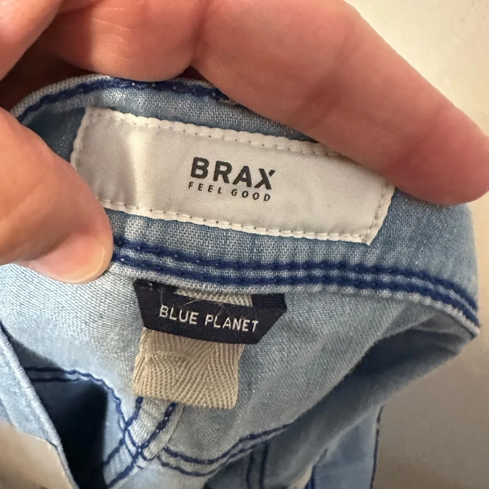 BRAX Ultralight Cadiz Jeans Size 40x34 Blue Straight Lightest Denim‎ Stretch